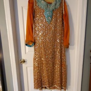 Orange Pakistani dress